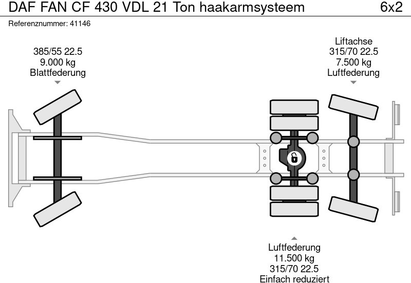 Крюковой мультилифт DAF FAN CF 430 VDL 21 Ton haakarmsysteem: фото 15