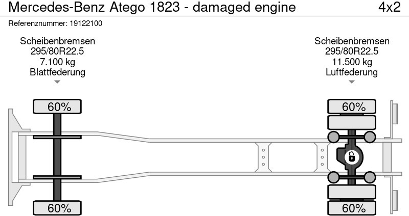 Тентованный грузовик Mercedes-Benz Atego 1823 - damaged engine: фото 10