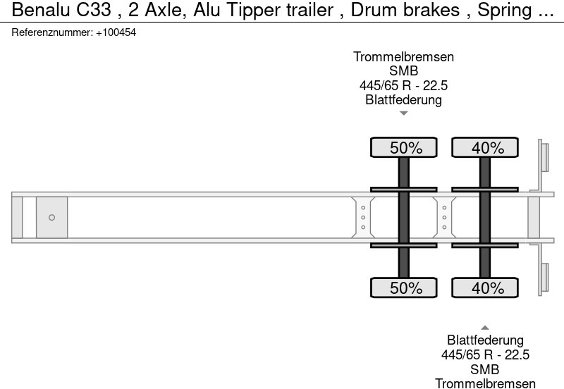 Самосвальный полуприцеп Benalu C33 , 2 Axle, Alu Tipper trailer , Drum brakes , Spring suspension: фото 13