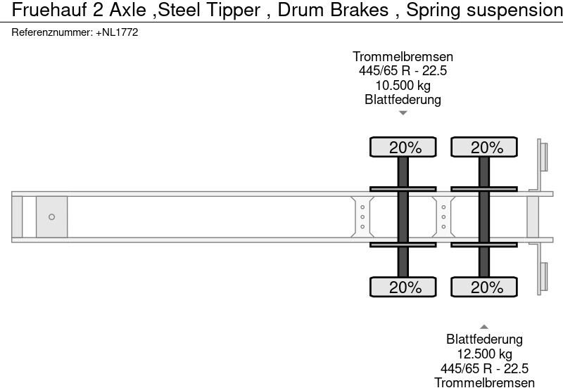 Самосвальный полуприцеп Fruehauf 2 Axle ,Steel Tipper , Drum Brakes , Spring suspension: фото 12
