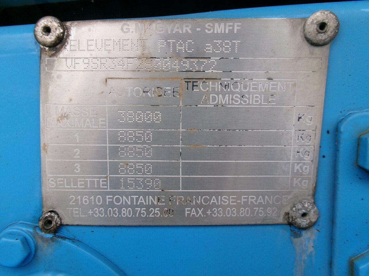 Полуприцеп-цистерна для транспортировки химикатов Magyar Chemical tank inox 32.5 m3 / 1 comp: фото 30