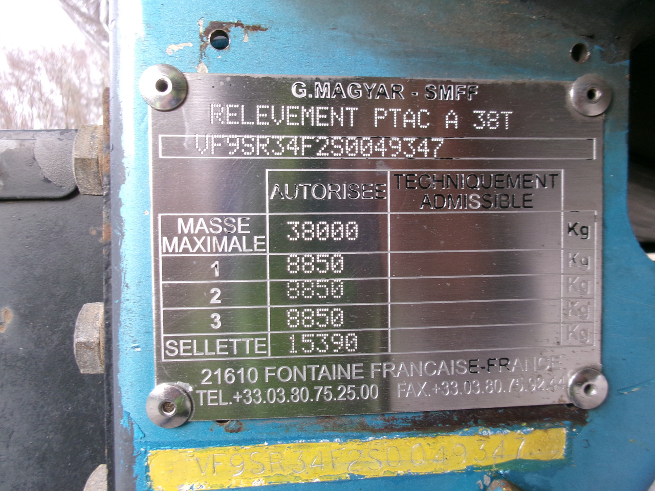 Полуприцеп-цистерна для транспортировки химикатов Magyar Chemical tank inox L4BH 32.5 m3 / 1 comp: фото 36