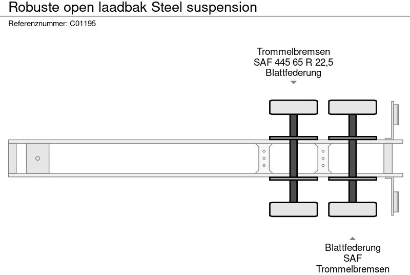 Полуприцеп бортовой/ Платформа ROBUSTE open laadbak Steel suspension: фото 7