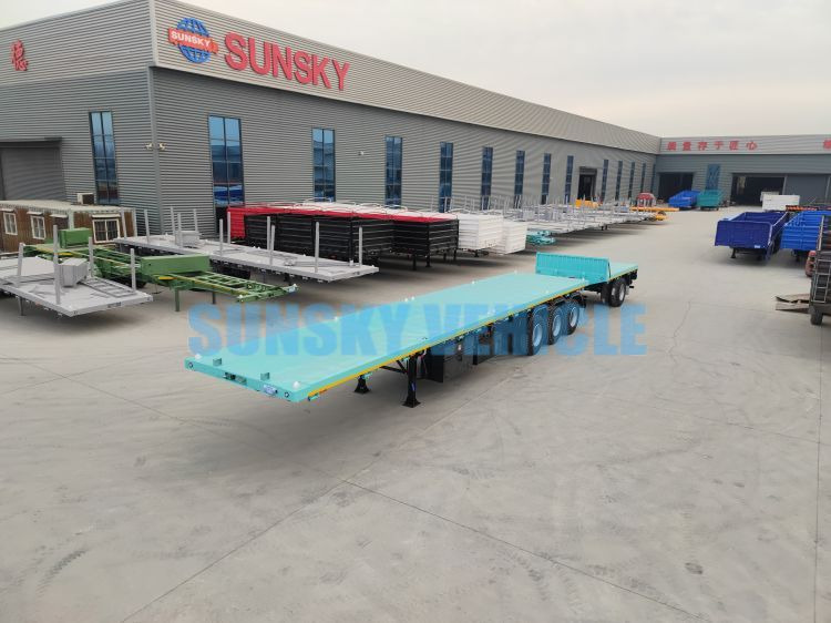Новый Полуприцеп бортовой/ Платформа для транспортировки сыпучих материалов SUNSKY 40FT Flatbed Trailer: фото 4