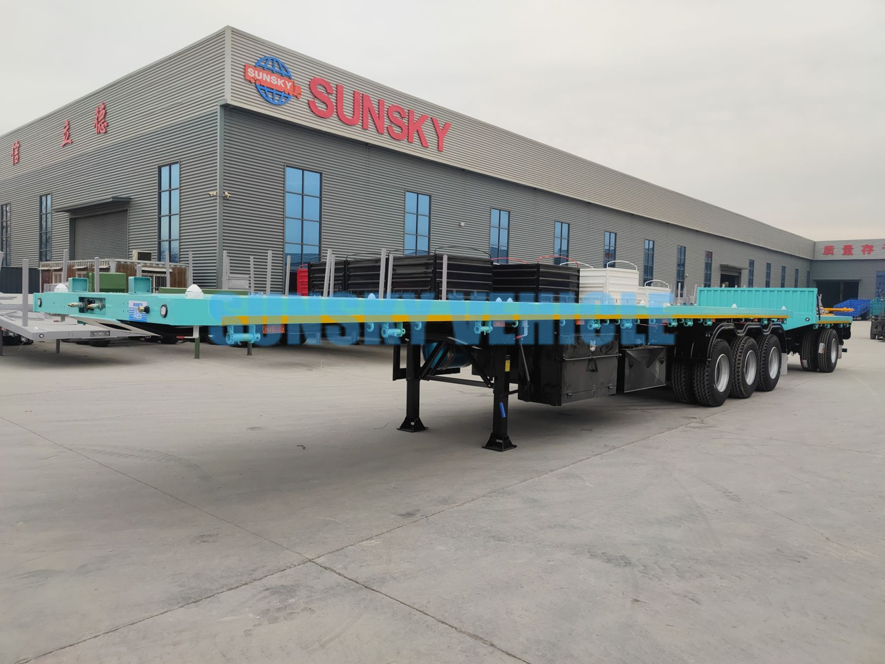 Новый Полуприцеп бортовой/ Платформа для транспортировки сыпучих материалов SUNSKY 40FT Flatbed Trailer: фото 8