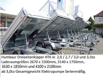 Самосвальный прицеп Humbaur - HTK3500.37 Dreiseitenkipper 3,5to Stahlbordwände