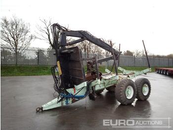 Сельскохозяйственный прицеп Twin Axle Draw Bar PTO Driven Forestry Trailer, Hydraulic Crane, Log Grab: фото 1