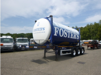 Танк-контейнер, Полуприцеп для транспортировки пищевых продуктов Dennison 3-axle container trailer + beer tank container 20 ft / 28.7 m3: фото 1