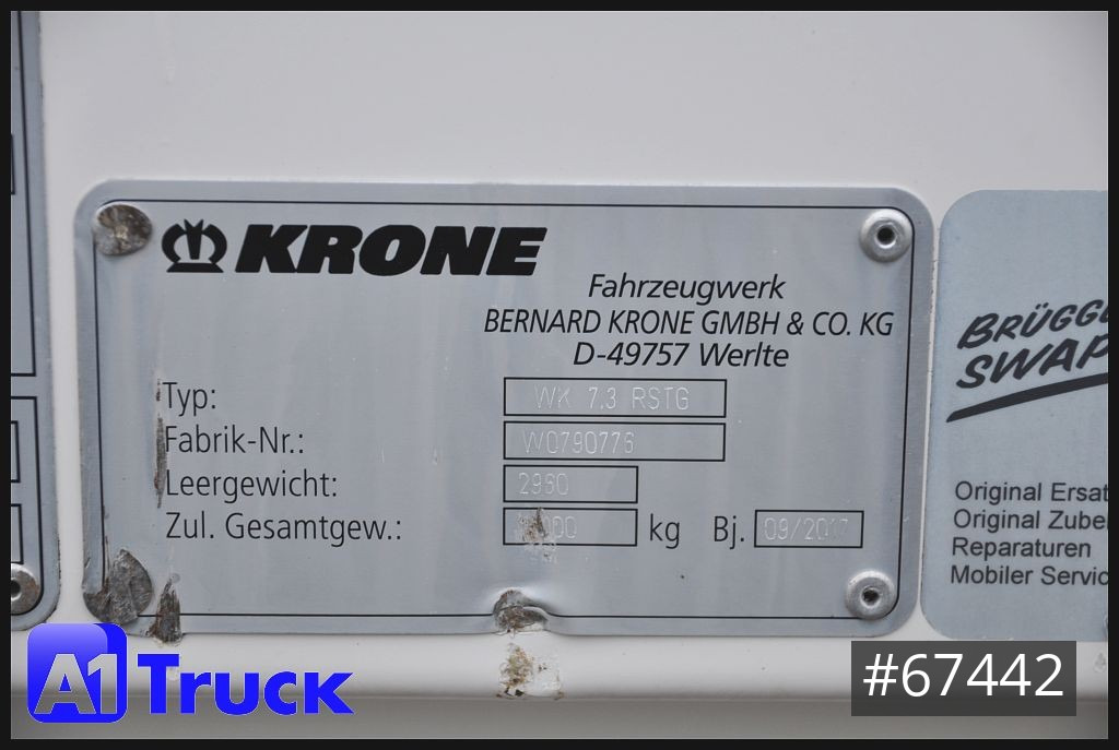 Сменный кузов - фургон KRONE BDF 7,45 Wechselbrücke, 2525mm Innenhöhe Rolltor: фото 8