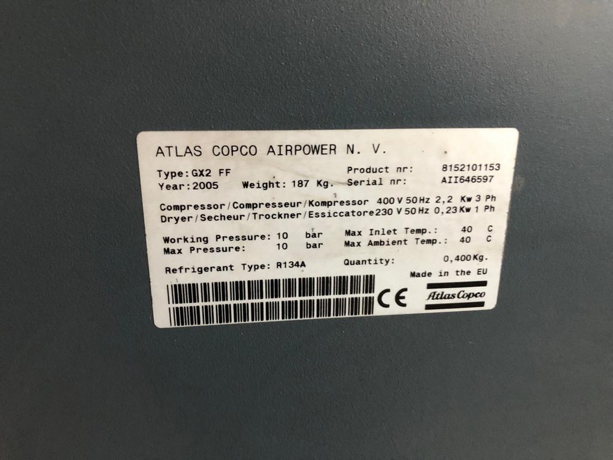 Воздушный компрессор ATLAS COPCO GX2FF: фото 4