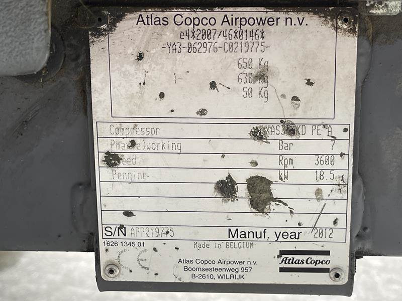 Воздушный компрессор Atlas-Copco XAS 37 KD: фото 3