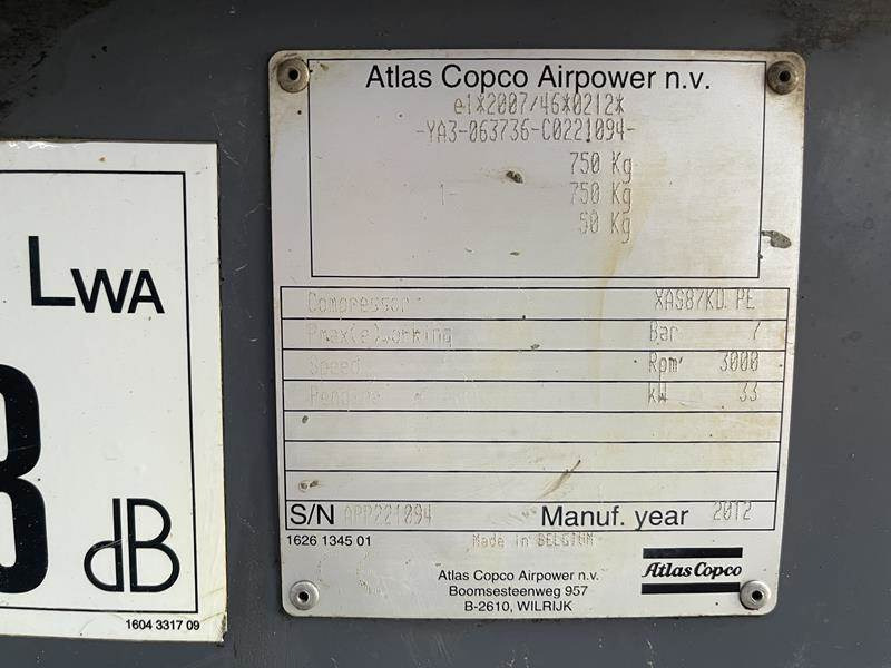 Воздушный компрессор Atlas-Copco XAS 87 KD: фото 4