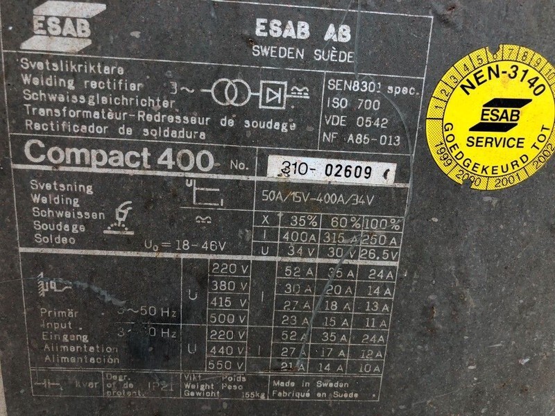 Сварочное оборудование Compact 400 CO2 Mig-Mag 400 Ampere lasapparaat: фото 3