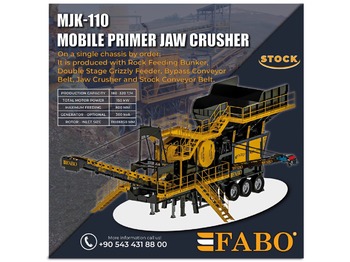 Новый Мобильная дробилка FABO MJK-110 MOBILE PRIMARY JAW CRUSHER READY IN STOCK: фото 1