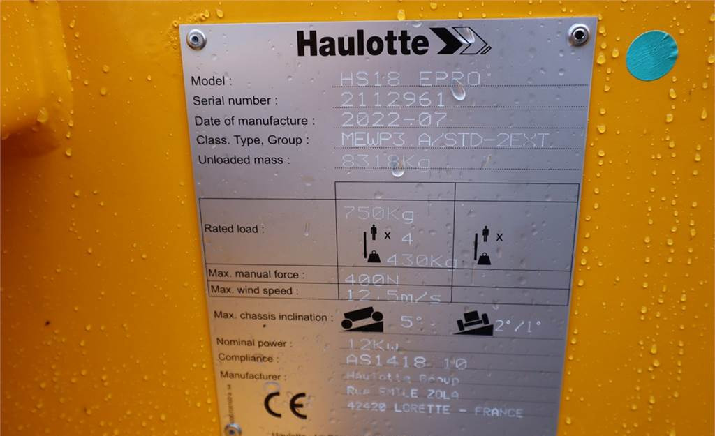 Ножничный подъемник Haulotte HS18EPRO Valid Inspection, *Guarantee! Full Electr: фото 11
