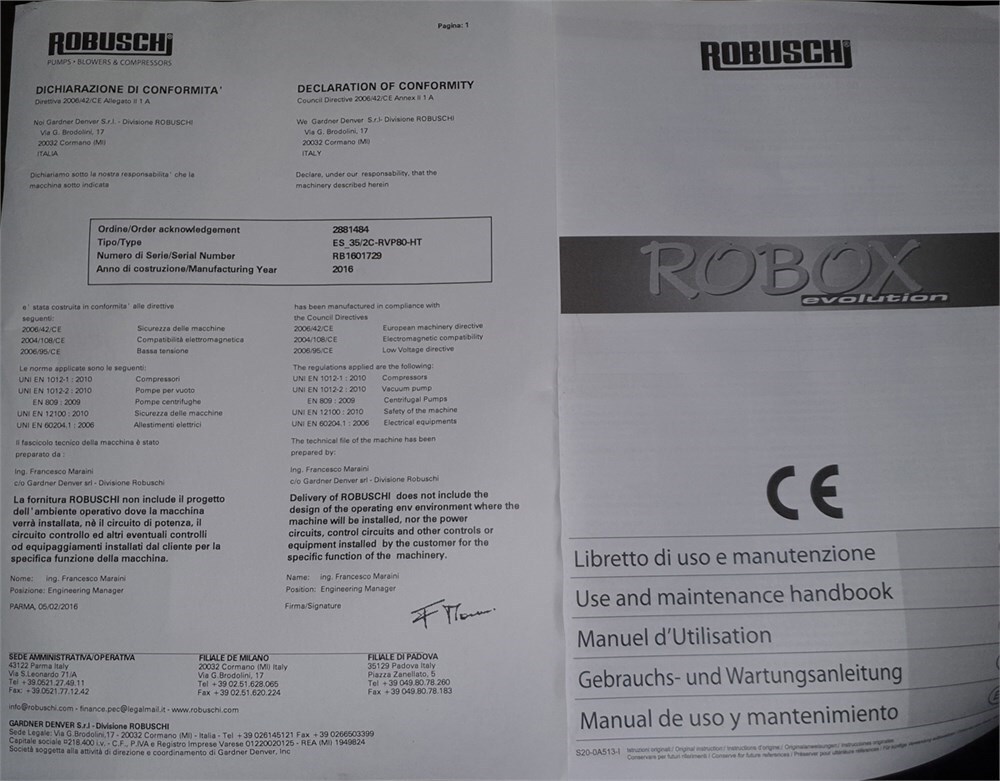 Воздушный компрессор Robuschi Robox Evolution: фото 9