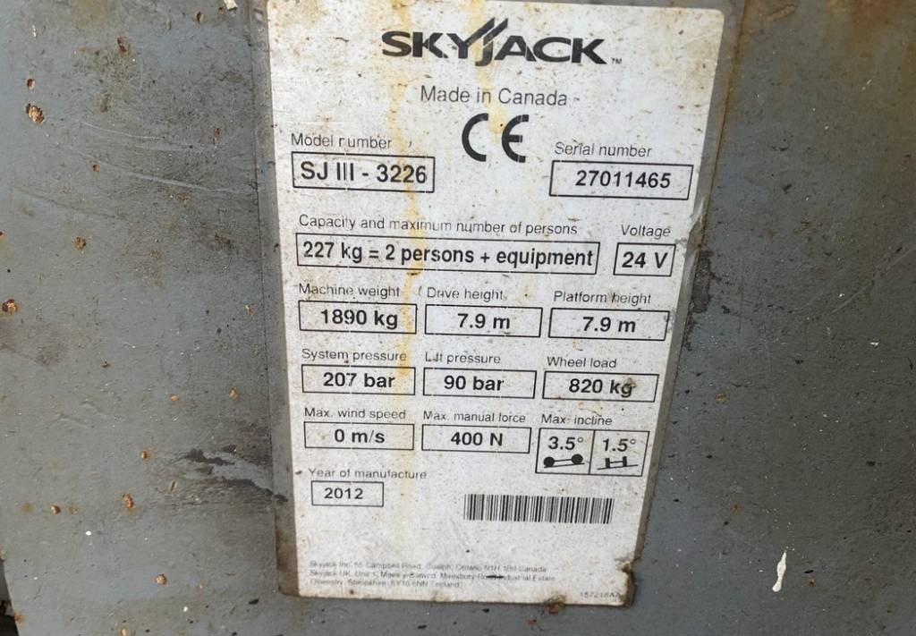 Ножничный подъемник SkyJack SJIII-3226 Electric 3226 Scissor Work Lift 990cm: фото 10