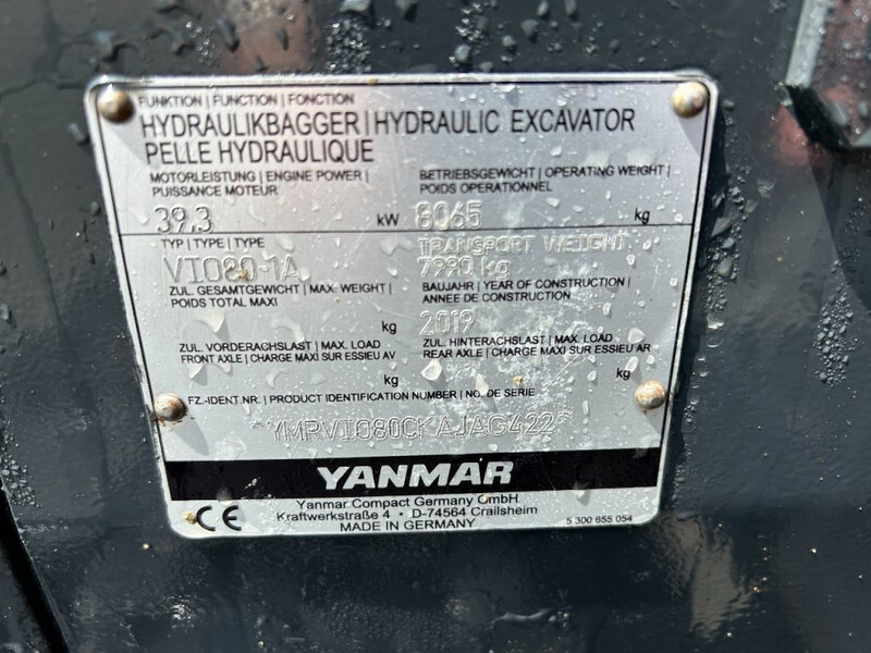 Мини-экскаватор Yanmar VIO 80 midi bagger kraan: фото 5