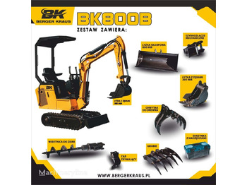 Berger Kraus Mini Excavator BK800B with FULL equipment - Мини-экскаватор