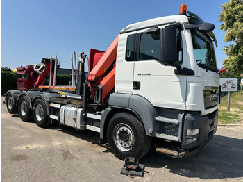 Крюковой мультилифт, Автоманипулятор MAN TGS 35.400 8x4 TRIDEM HOOKLIFT T22 + CRANE PALFINGER PK 18001 EH + RADIO - EURO 5 - LIFT/STEERING AXLE - BE TRUCK: фото 3