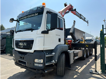 Крюковой мультилифт, Автоманипулятор MAN TGS 35.400 8x4 TRIDEM HOOKLIFT T22 + CRANE PALFINGER PK 18001 EH + RADIO - EURO 5 - LIFT/STEERING AXLE - BE TRUCK: фото 2