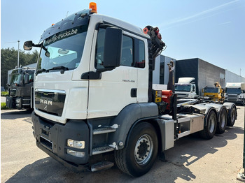 Крюковой мультилифт, Автоманипулятор MAN TGS 35.400 8x4 TRIDEM HOOKLIFT T22 + CRANE PALFINGER PK 18001 EH + RADIO - EURO 5 - LIFT/STEERING AXLE - BE TRUCK: фото 4