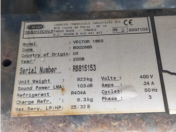 Кузов-рефрижератор CARRIER VECTOR 1850 REFRIGERATION UNIT / KÜLMASEADE: фото 4