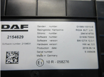 Электрическая система для Грузовиков DAF 2154629 REGELEENHEID DAF XF CF EURO 6: фото 5