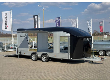 Новый Прицеп-автовоз DEBON Debon C2000 - zamknięta przyczepa do przewozu aut, 550 x 215 cm, 3500kg, felgi ALU, wciągarka elektryczna: фото 2
