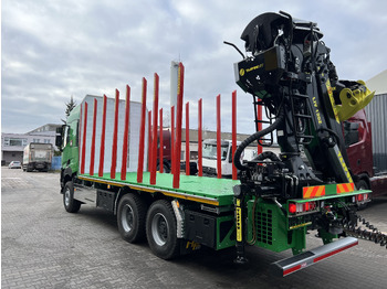 Новый Лесовоз, Автоманипулятор для транспортировки леса RENAULT Gama K  520 6x4  zabudowa  platforma 3 osiowa z żurawiem: фото 4