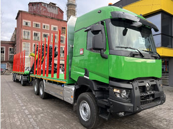 Новый Лесовоз, Автоманипулятор для транспортировки леса RENAULT Gama K  520 6x4  zabudowa  platforma 3 osiowa z żurawiem: фото 2