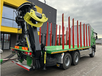 Новый Лесовоз, Автоманипулятор для транспортировки леса RENAULT Gama K  520 6x4  zabudowa  platforma 3 osiowa z żurawiem: фото 3