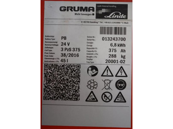 Аккумулятор GRUMA 24 Volt 3 PzS 375 Ah: фото 5
