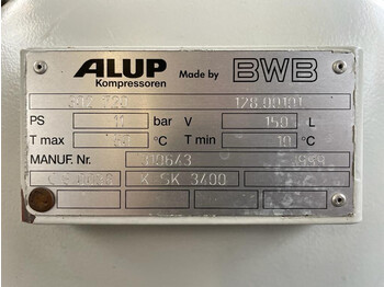 Воздушный компрессор Alup 2.2 kW 240 L / min 10 Bar Elektrische Zuigercompressor op ketel: фото 5