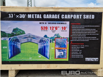 Жилой контейнер Unused 2025 17'x30' Metal Garage Carport Shed in 2.1x1x0.6m Transport Box: фото 2