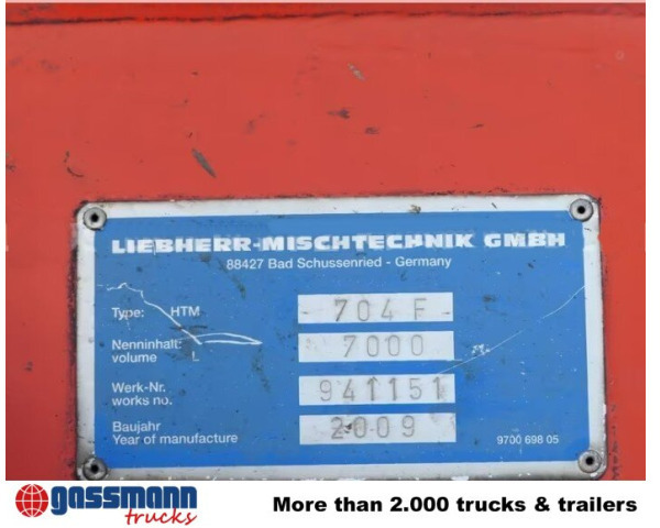 Автобетоносмеситель Liebherr Liebherr HTM 704 F Betonmischaufbau, 7m³,: фото 10 Автобетоносмеситель Liebherr Liebherr HTM 704 F Betonmischaufbau, 7m³,: фото 10