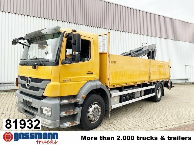 Mercedes-Benz Axor 1833 L 4x2 mit Heckkran Hiab XS 133 K-2 - Грузовик бортовой/ Платформа, Автоманипулятор: фото 1 Mercedes-Benz Axor 1833 L 4x2 mit Heckkran Hiab XS 133 K-2 - Грузовик бортовой/ Платформа, Автоманипулятор: фото 1