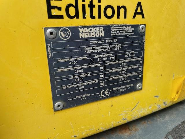 Wacker Neuson 4001 - Сочленённый самосвал: фото 5 Wacker Neuson 4001 - Сочленённый самосвал: фото 5