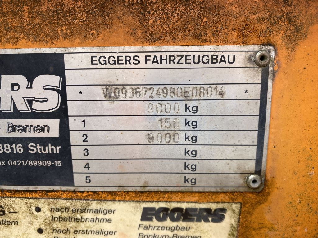 Eggers ZX 9E Anhänger für Ballastgewichte | BPW - Прицеп бортовой/ Платформа: фото 3 Eggers ZX 9E Anhänger für Ballastgewichte | BPW - Прицеп бортовой/ Платформа: фото 3