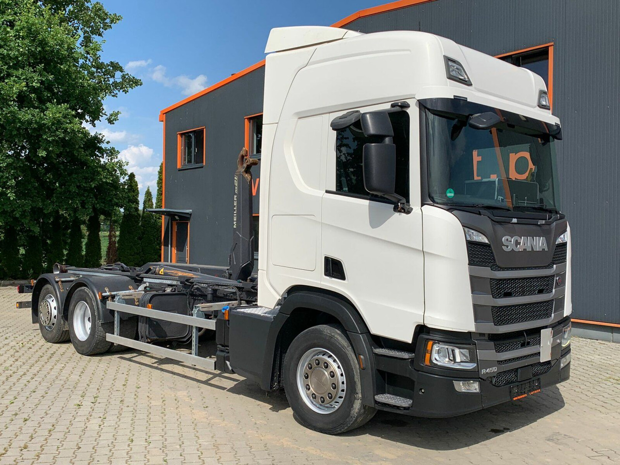 Scania R450 6x2 Abrollkipper MEILLER*Lenkachse Retarder - Крюковой мультилифт: фото 1 Scania R450 6x2 Abrollkipper MEILLER*Lenkachse Retarder - Крюковой мультилифт: фото 1