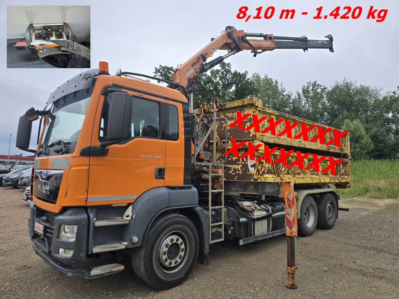 MAN TGS 28.440 6x2-4 BL TGS 28.440 6x2-4 BL, Lenk-/Liftachse, Kran Atlas 126.3E-A2L, Funk - Крюковой мультилифт, Автоманипулятор: фото 1 MAN TGS 28.440 6x2-4 BL TGS 28.440 6x2-4 BL, Lenk-/Liftachse, Kran Atlas 126.3E-A2L, Funk - Крюковой мультилифт, Автоманипулятор: фото 1