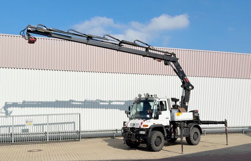 Unimog U400 4x4 U400 4x4, Frontzapfwelle, Heckkran Hiab XS 144-E4 HiDuo, Seilwinde, Funk - Мобильный кран: фото 1 Unimog U400 4x4 U400 4x4, Frontzapfwelle, Heckkran Hiab XS 144-E4 HiDuo, Seilwinde, Funk - Мобильный кран: фото 1