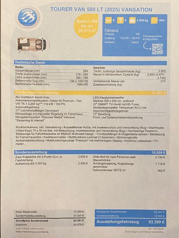 Полуинтегрированный автодом Knaus Tourer Van 500 LT, slide Bett, Tageszulassung: фото 20 Полуинтегрированный автодом Knaus Tourer Van 500 LT, slide Bett, Tageszulassung: фото 20