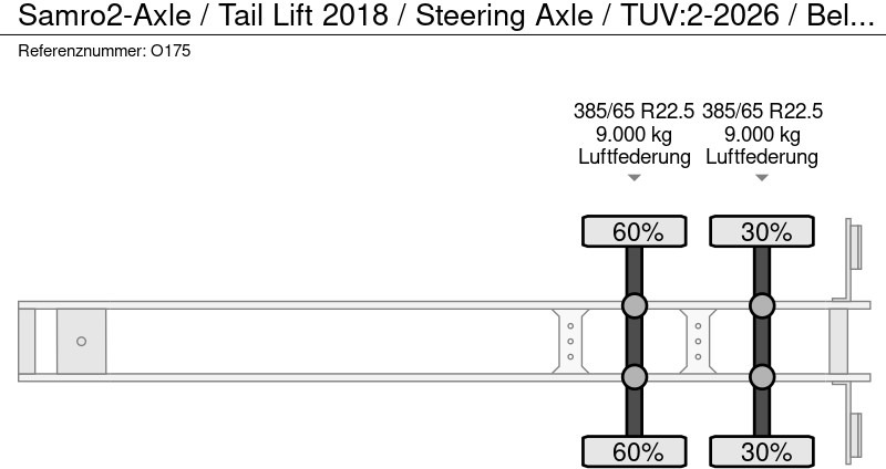 Тентованный полуприцеп Samro 2-Axle / Tail Lift 2018 / Steering Axle / TUV:2-2026 / Belgium Trailer: фото 20