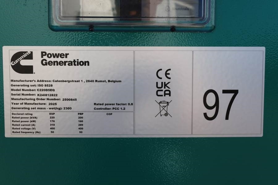 Электрогенератор Cummins C220D5EQ Declaration of Conformity, Diesel, 220kVA: фото 6