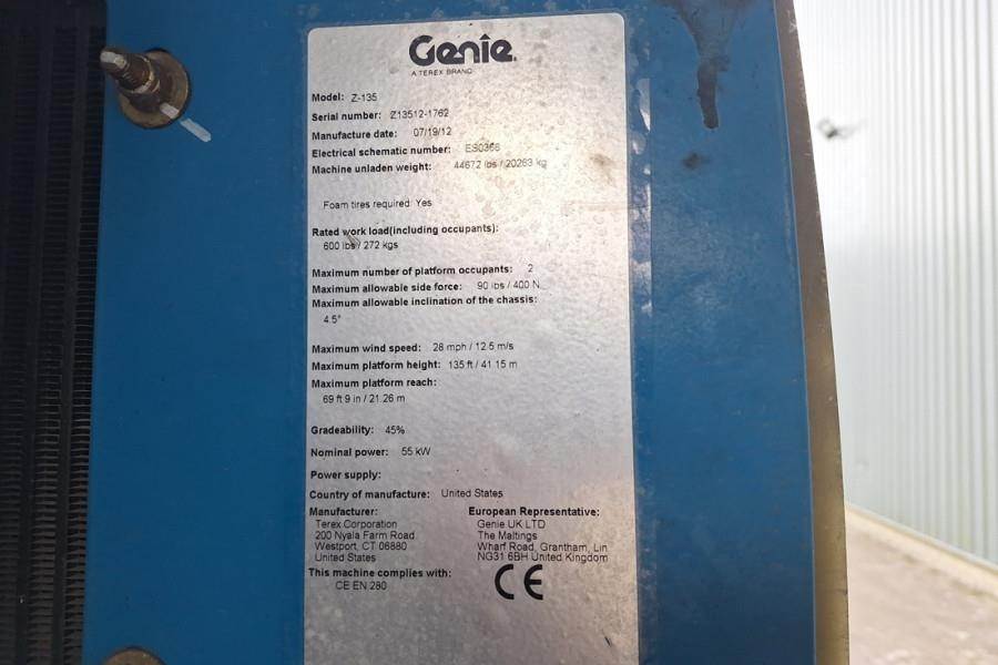 Коленчатый подъемник Genie Z135/70 Diesel, 4x4x4 Drive, 43m Lifting Height, 2: фото 6