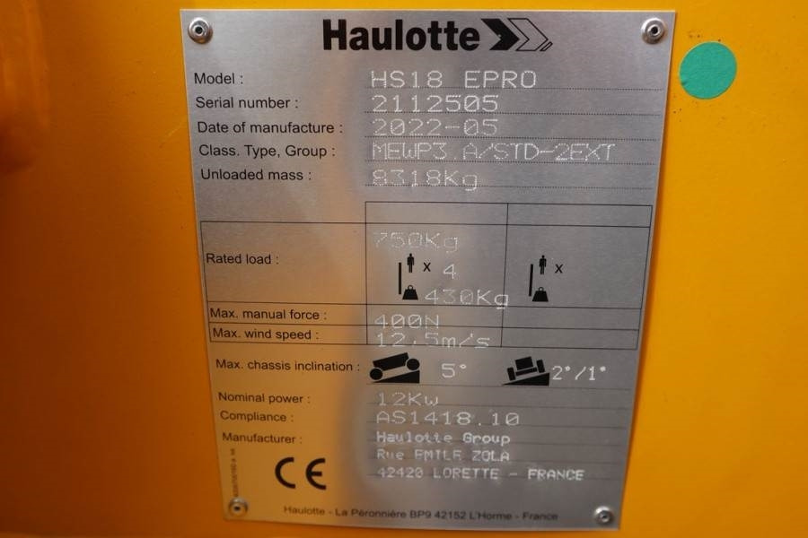 Ножничный подъемник Haulotte HS18EPRO Valid Inspection, *Guarantee! Full Electr: фото 9