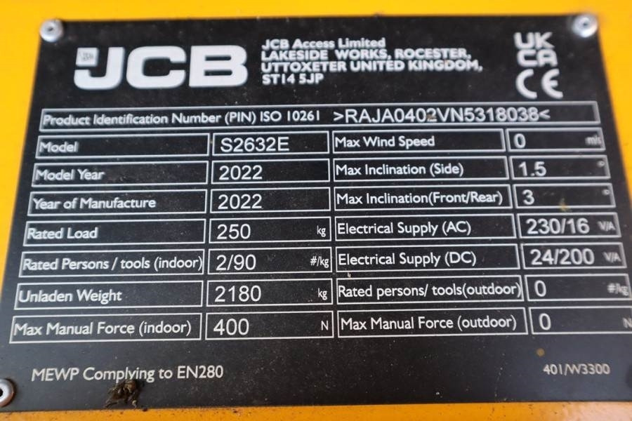 JCB S2632E Valid inspection, *Guarantee! New And Avail - Ножничный подъемник: фото 3 JCB S2632E Valid inspection, *Guarantee! New And Avail - Ножничный подъемник: фото 3