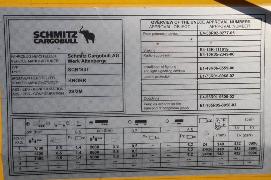 Schmitz Cargobull SCB3ST CoC Documents, TuV Loading Certif  в лизинг Schmitz Cargobull SCB3ST CoC Documents, TuV Loading Certif: фото 7
