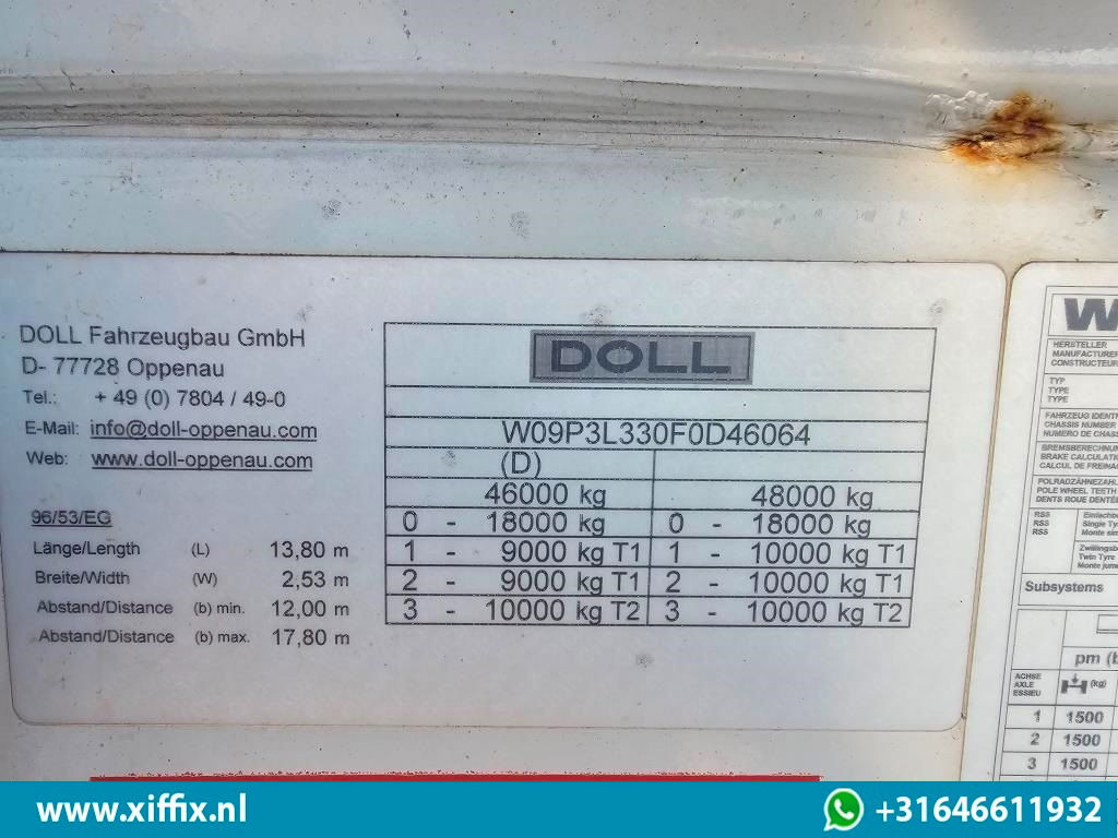 Полуприцеп бортовой/ Платформа Doll 3-ass. Vlakke uitschuifbare oplegger / Naloop gestuurd: фото 12